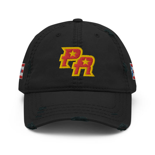 PR - RED & GLD (Distressed Dad Hat)