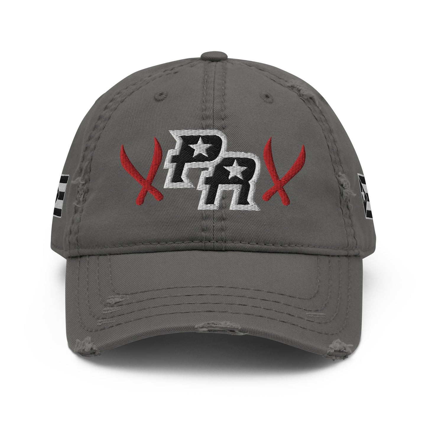 BLK & WHITE RESISTANCE (Distressed Dad Hat)