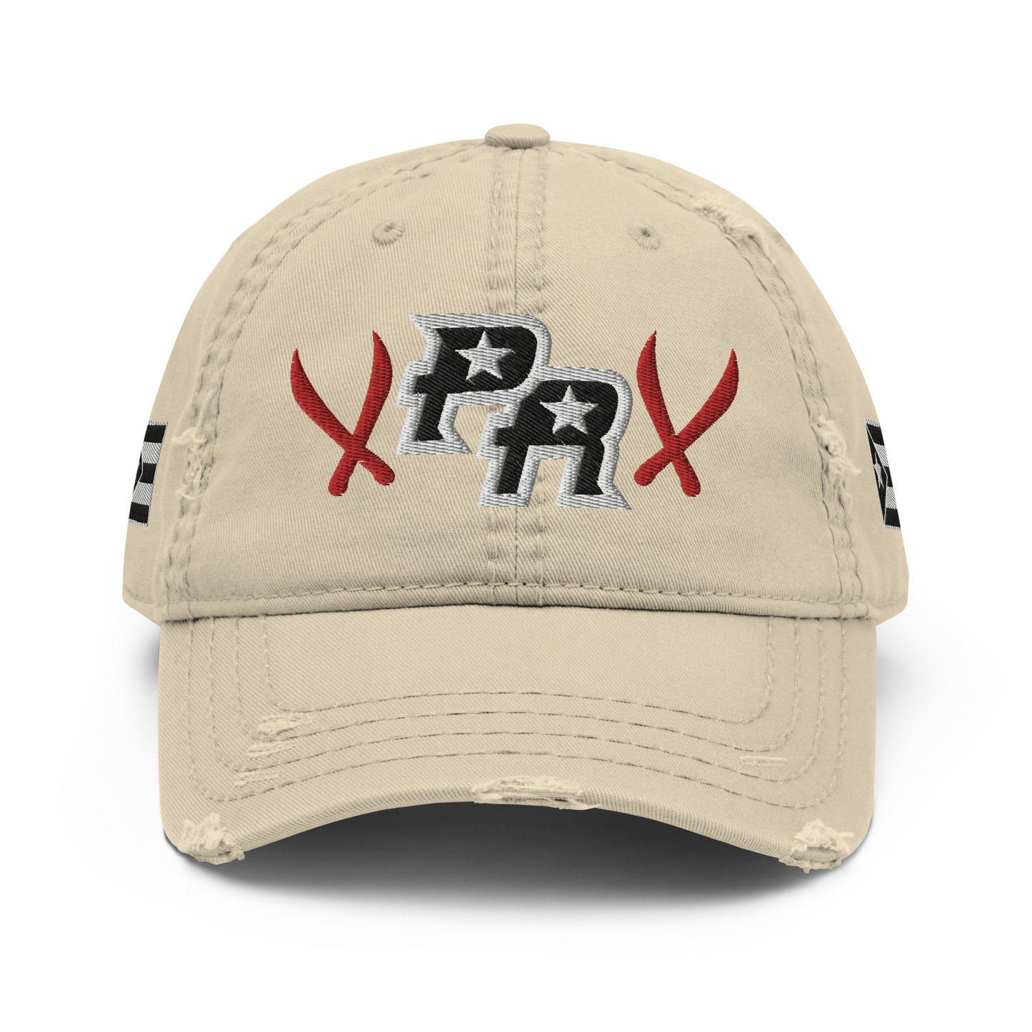 BLK & WHITE RESISTANCE (Distressed Dad Hat)