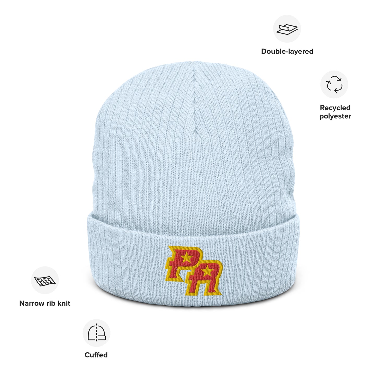 PR - RED & GLD (Ribbed knit beanie)