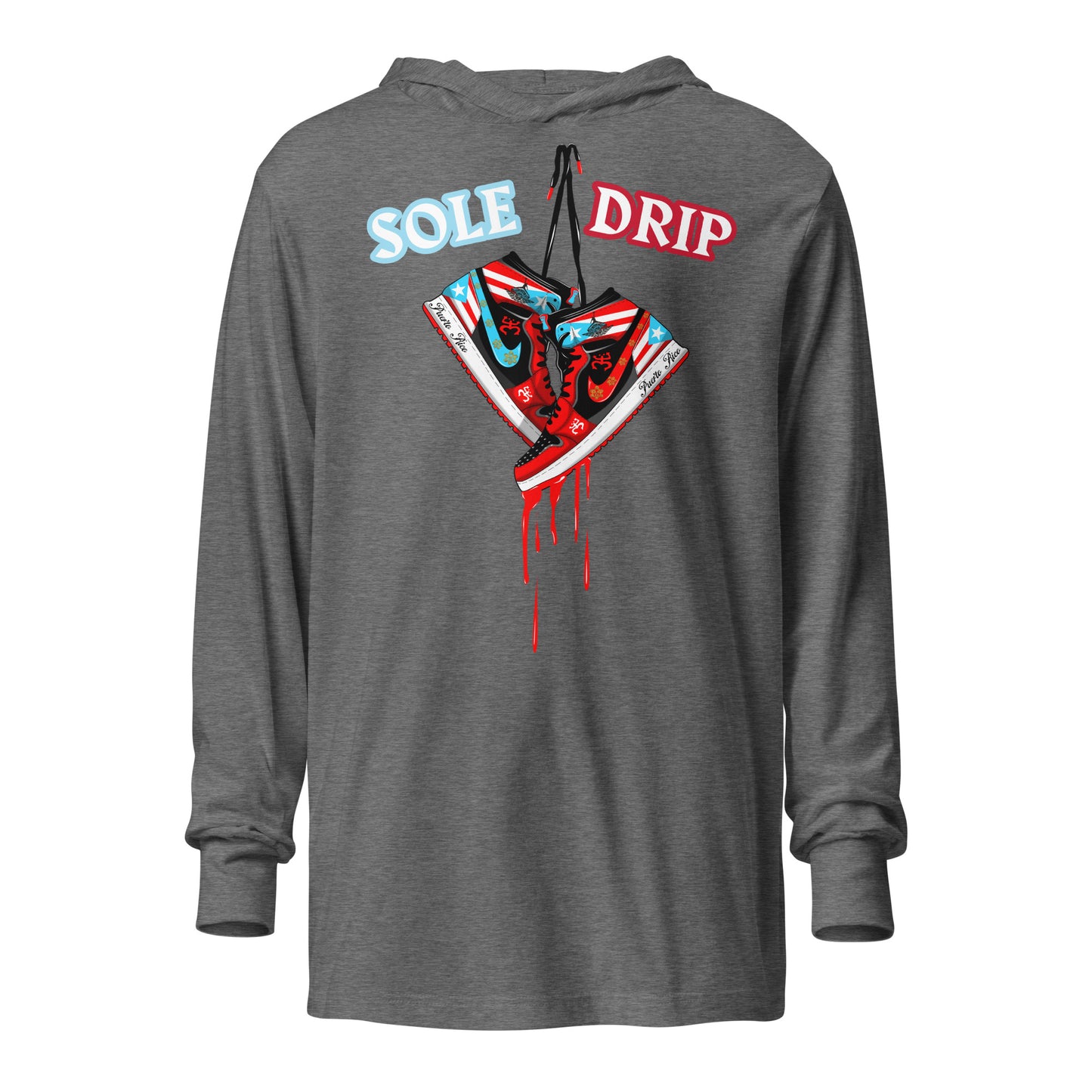 PR AIR JORDAN 1 - SOLE DRIP (Hooded long-sleeve tee)