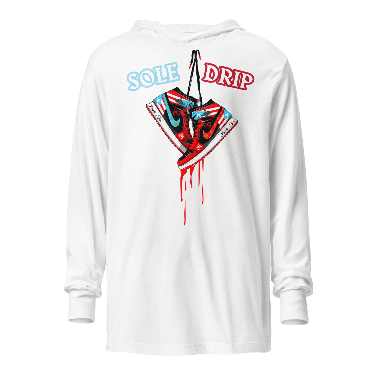PR AIR JORDAN 1 - SOLE DRIP (Hooded long-sleeve tee)