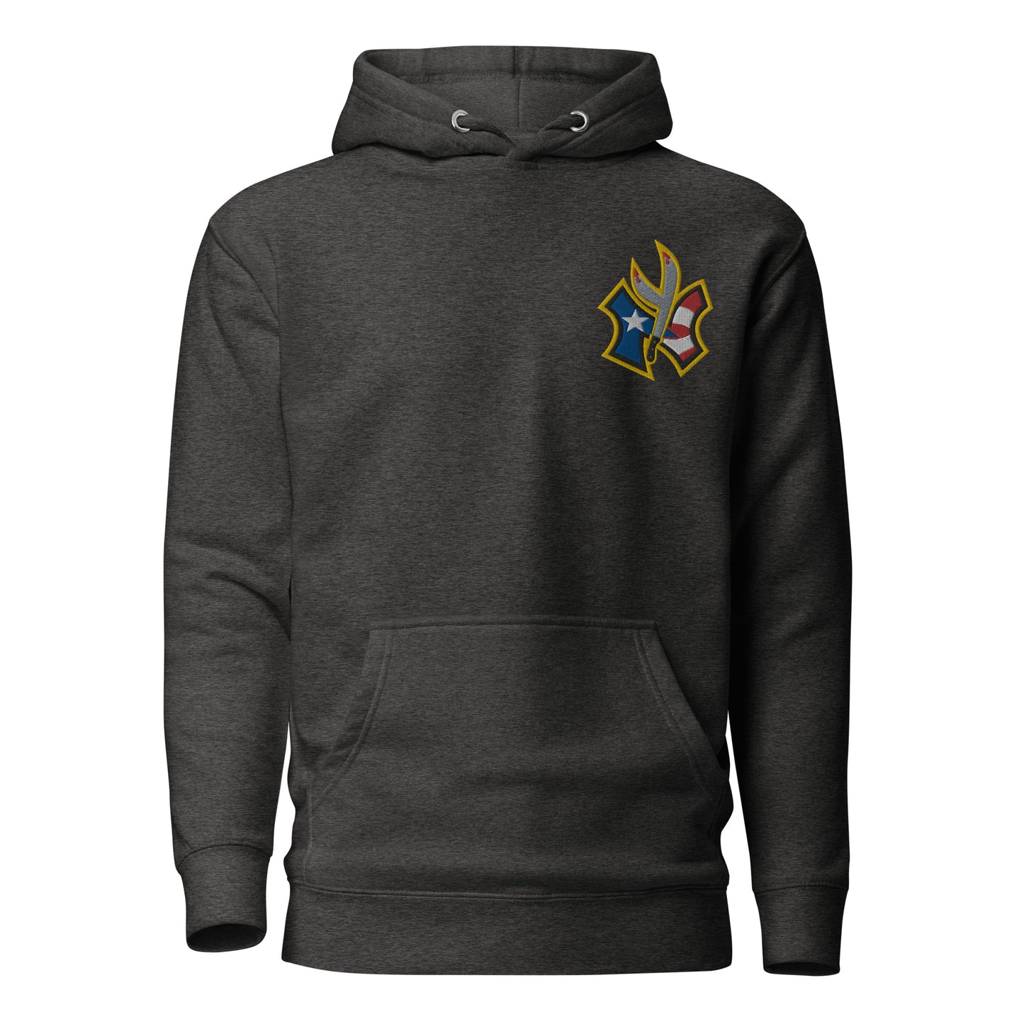 NUYO RICAN FLAG - GOLD EMBROIDERY (PREMIUM HOODIE)