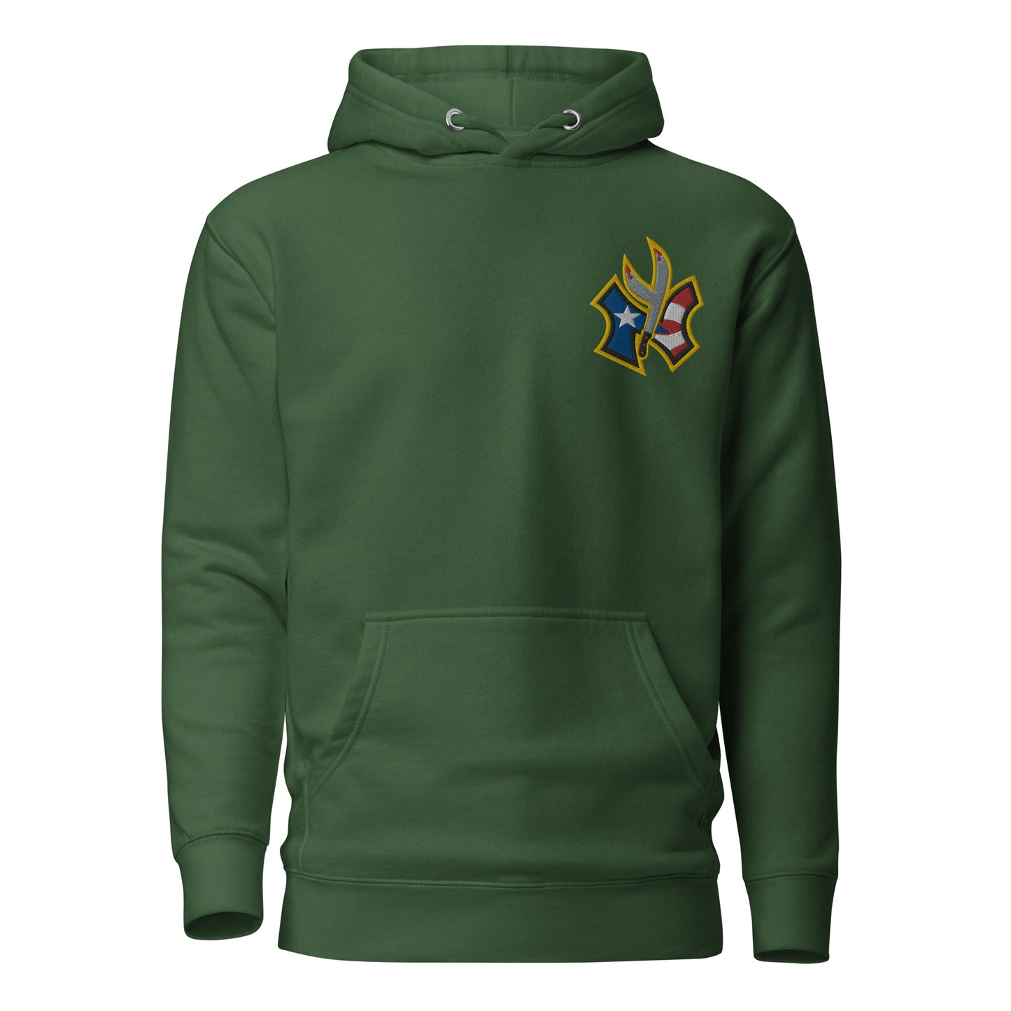 NUYO RICAN FLAG - GOLD EMBROIDERY (PREMIUM HOODIE)