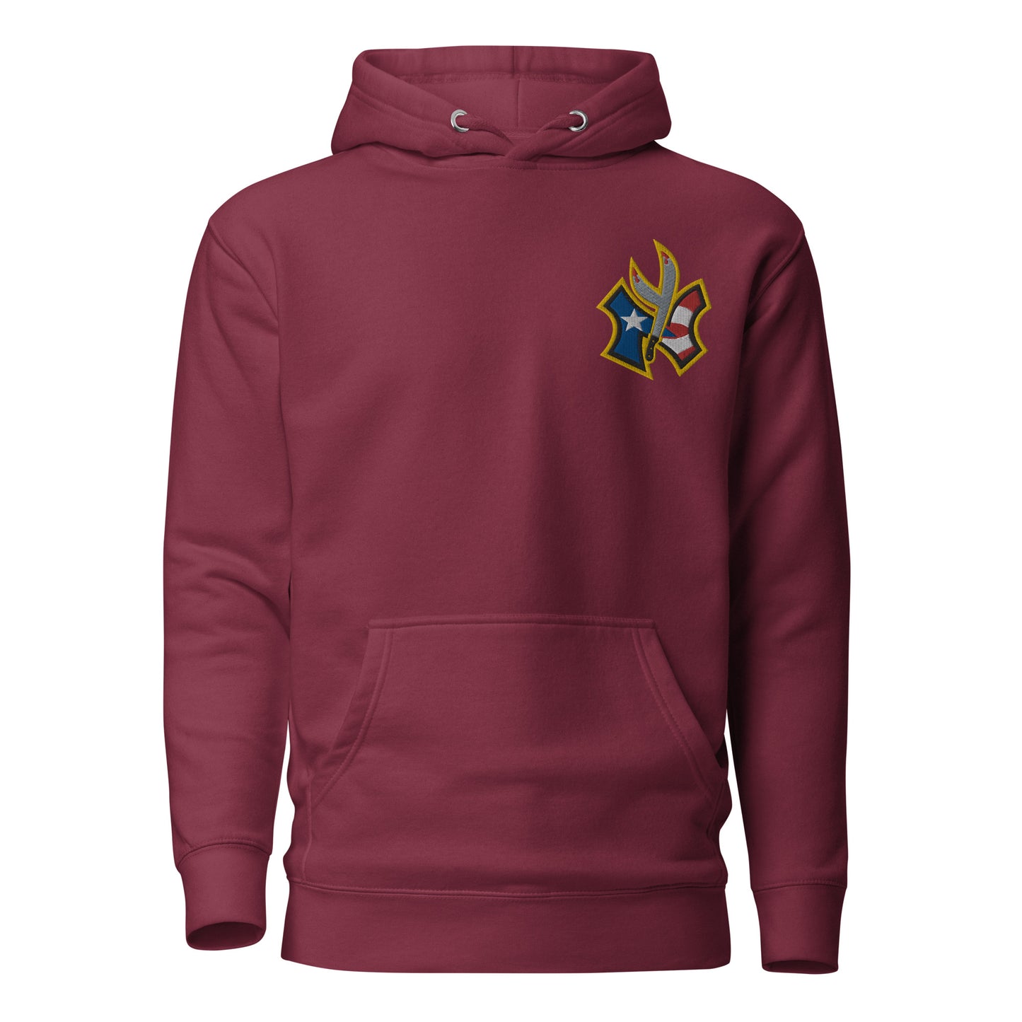 NUYO RICAN FLAG - GOLD EMBROIDERY (PREMIUM HOODIE)
