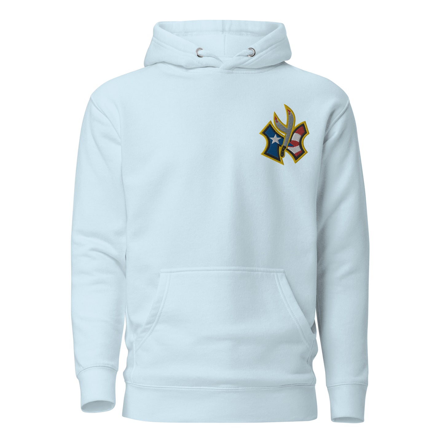 NUYO RICAN FLAG - GOLD EMBROIDERY (PREMIUM HOODIE)