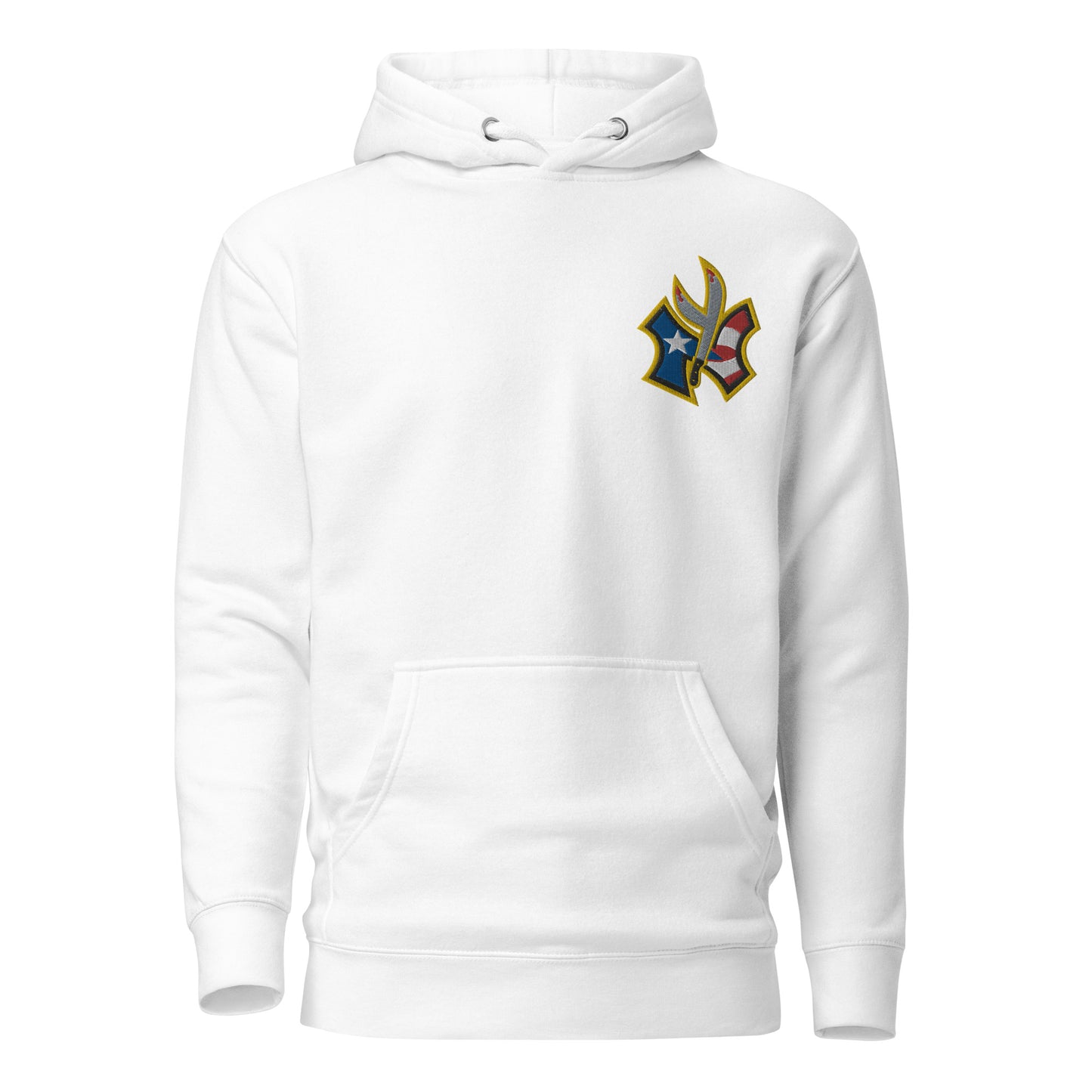 NUYO RICAN FLAG - GOLD EMBROIDERY (PREMIUM HOODIE)