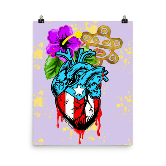 BORICUA DE CORAZON (Poster Art Print)