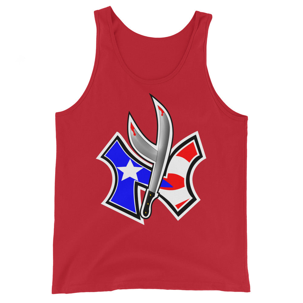 NUYO RICAN FLAG -TWIN MACHETE (PREMIUM Tank Top)