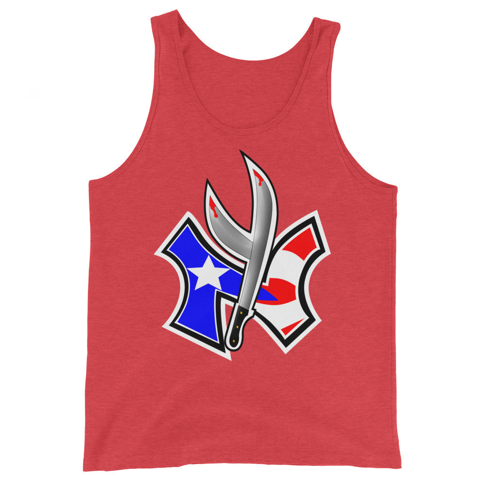 NUYO RICAN FLAG -TWIN MACHETE (PREMIUM Tank Top)