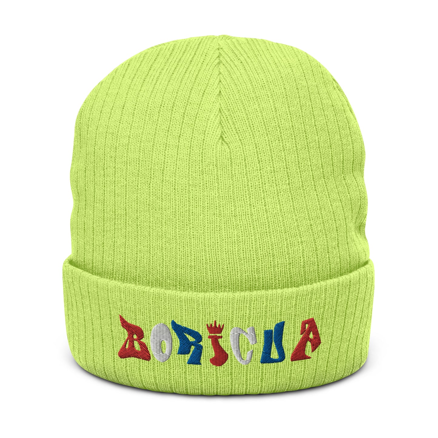 BORICUA FONT - (Ribbed Knit Beanie)
