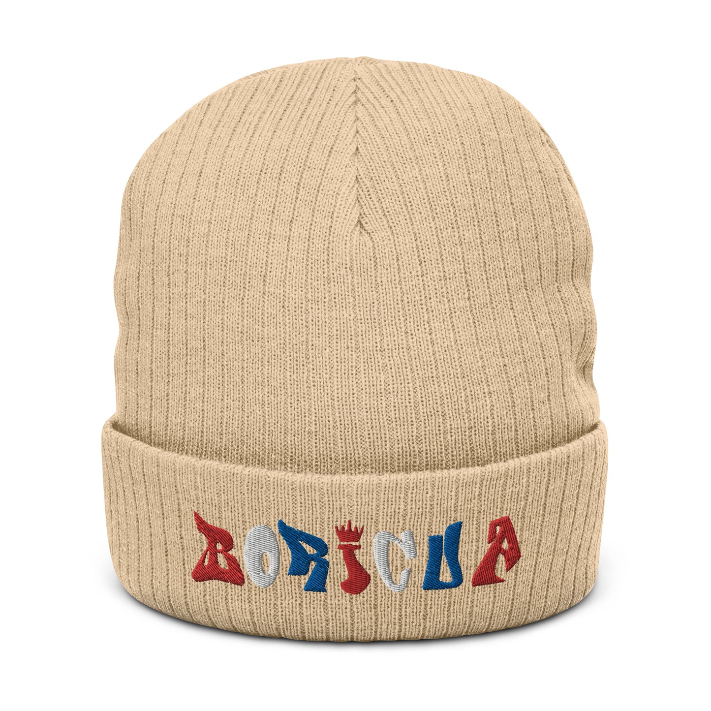 BORICUA FONT - (Ribbed Knit Beanie)