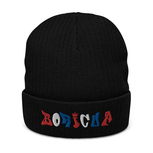 BORICUA FONT - (Ribbed Knit Beanie)