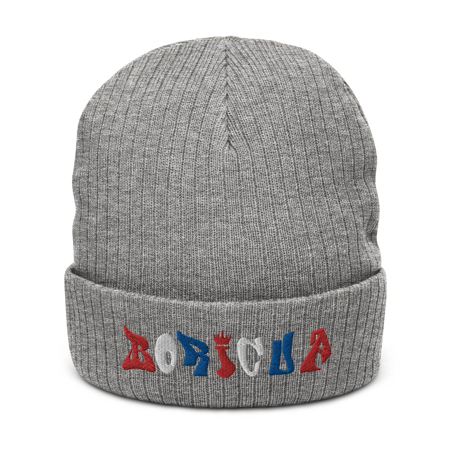 BORICUA FONT - (Ribbed Knit Beanie)