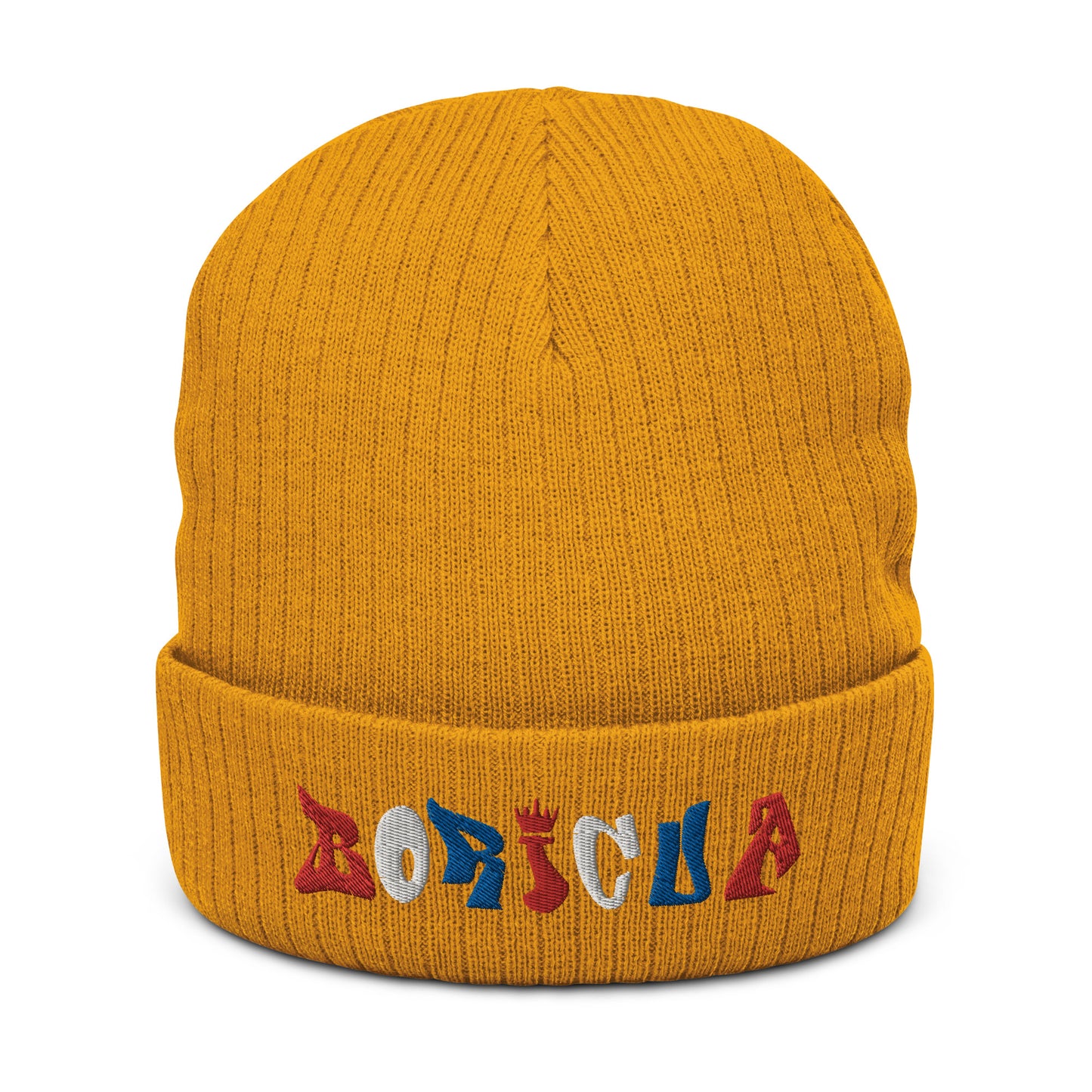 BORICUA FONT - (Ribbed Knit Beanie)