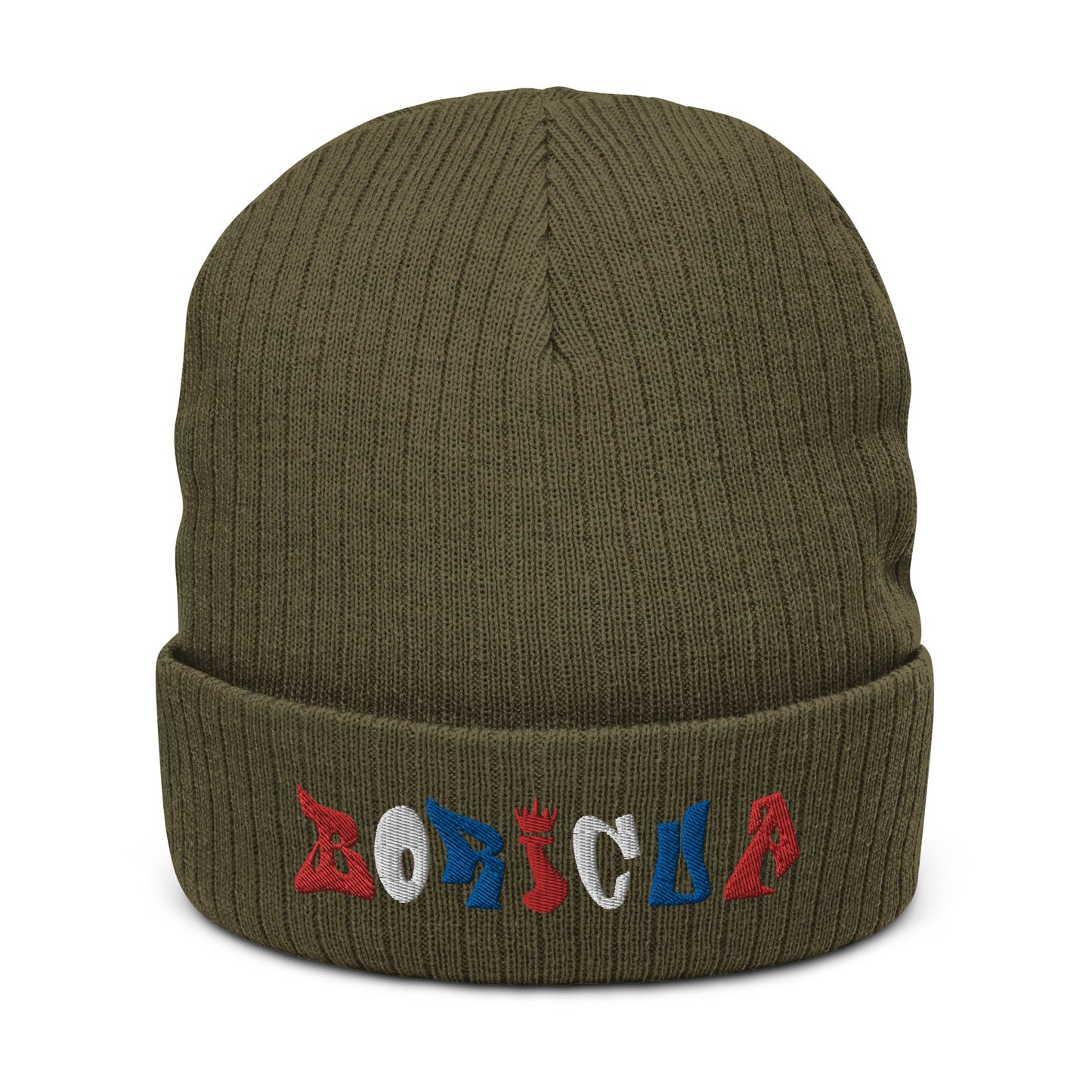 BORICUA FONT - (Ribbed Knit Beanie)