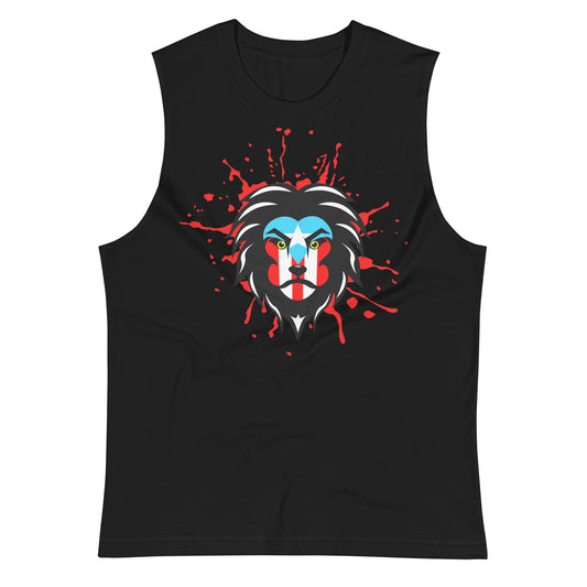 BORICUA KING - BLOOD SPLATTER (PREMIUM Muscle Shirt)