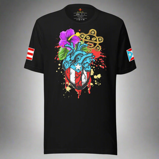 BORICUA DE CORAZON - SPLATTER (PREMIUM TEE)