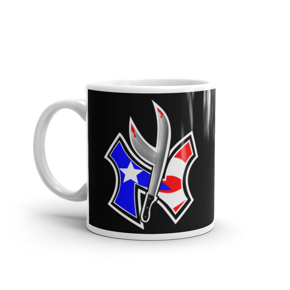 NUYO RICAN FLAG - TWIN MACHETE (COFFEE MUG)