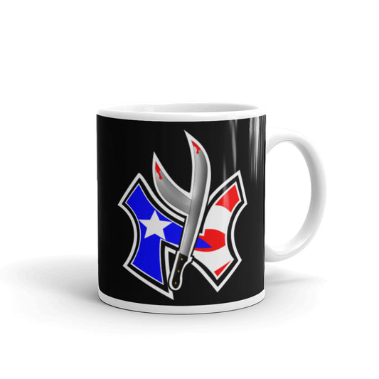 NUYO RICAN FLAG - TWIN MACHETE (COFFEE MUG)