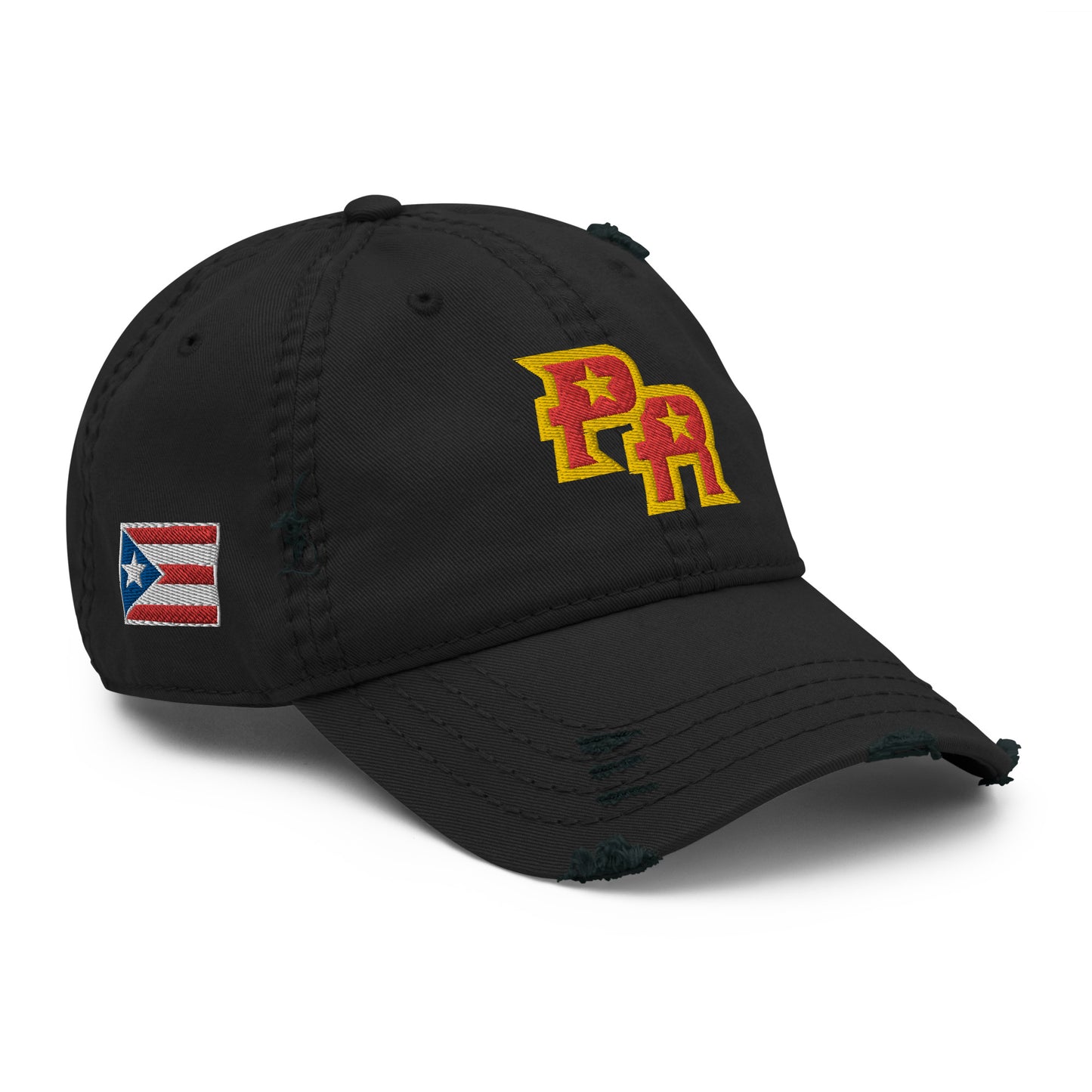 PR - RED & GLD (Distressed Dad Hat)