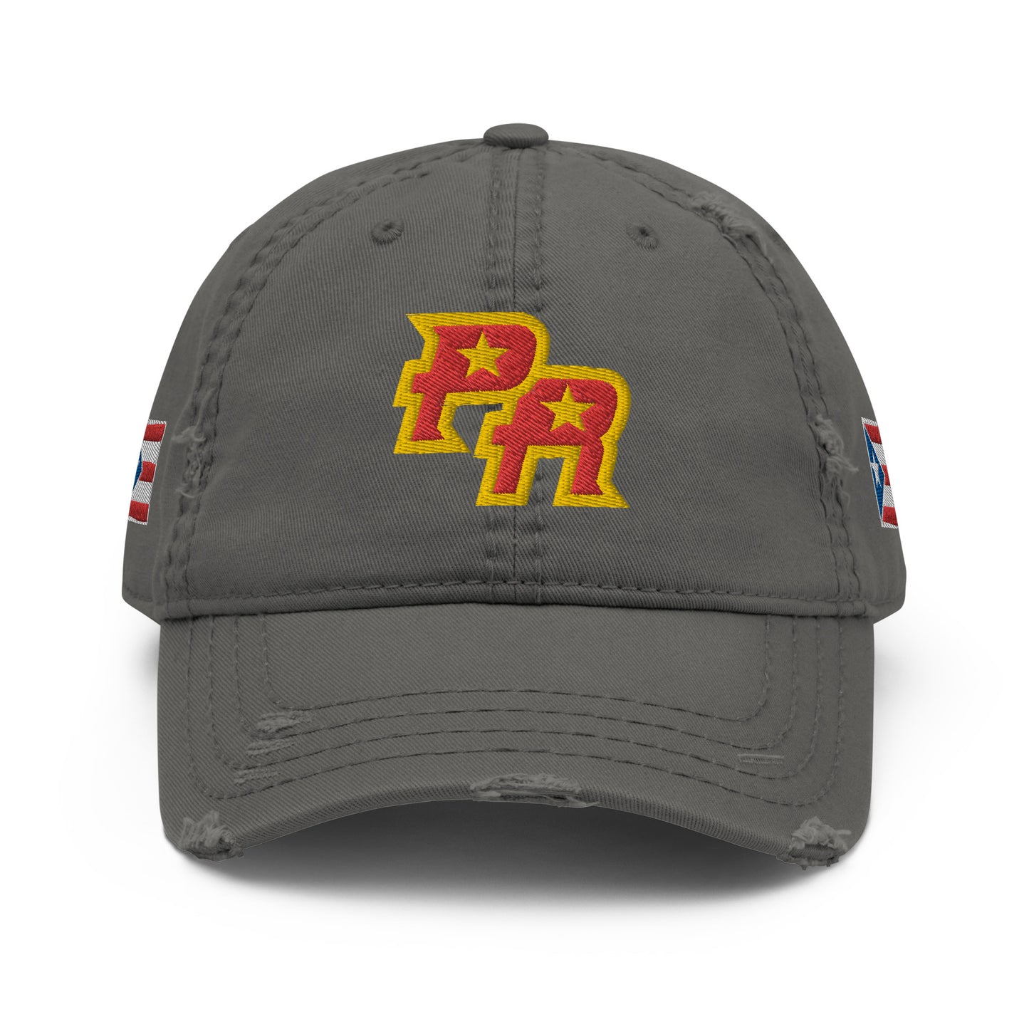 PR - RED & GLD (Distressed Dad Hat)