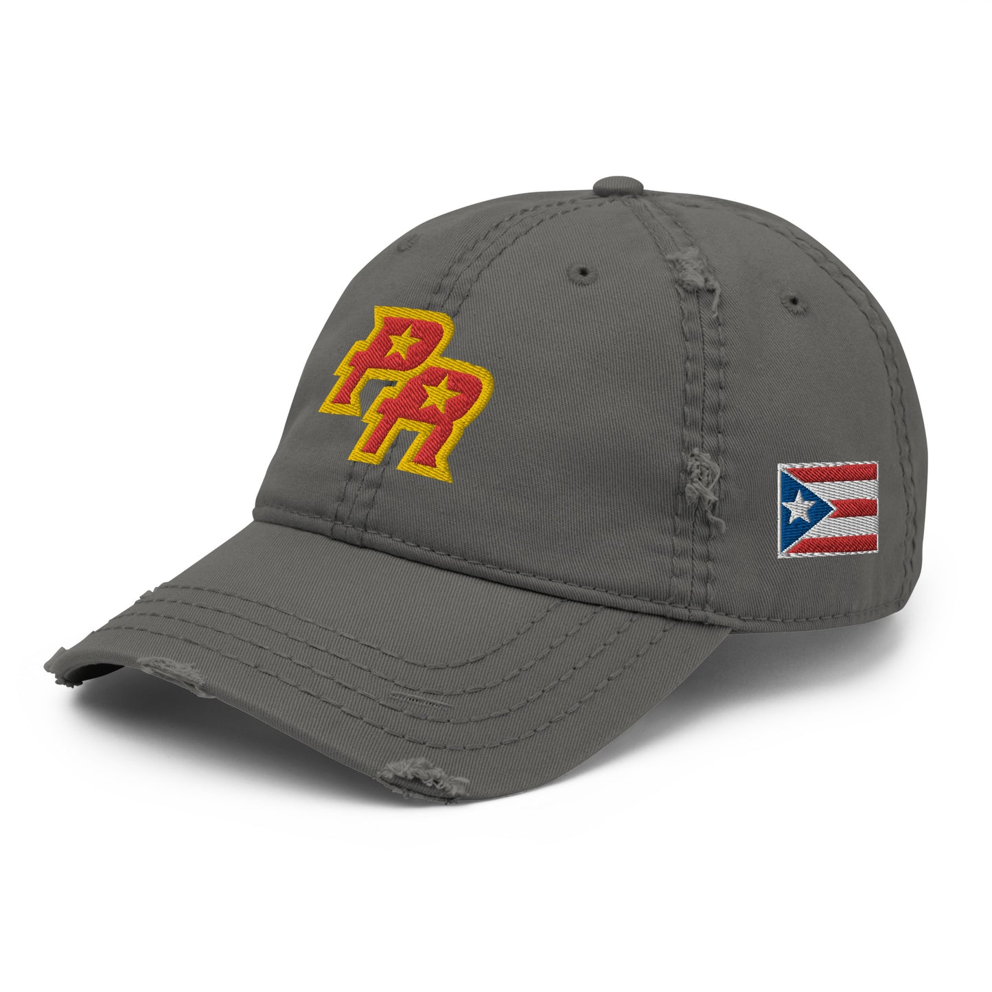 PR - RED & GLD (Distressed Dad Hat)