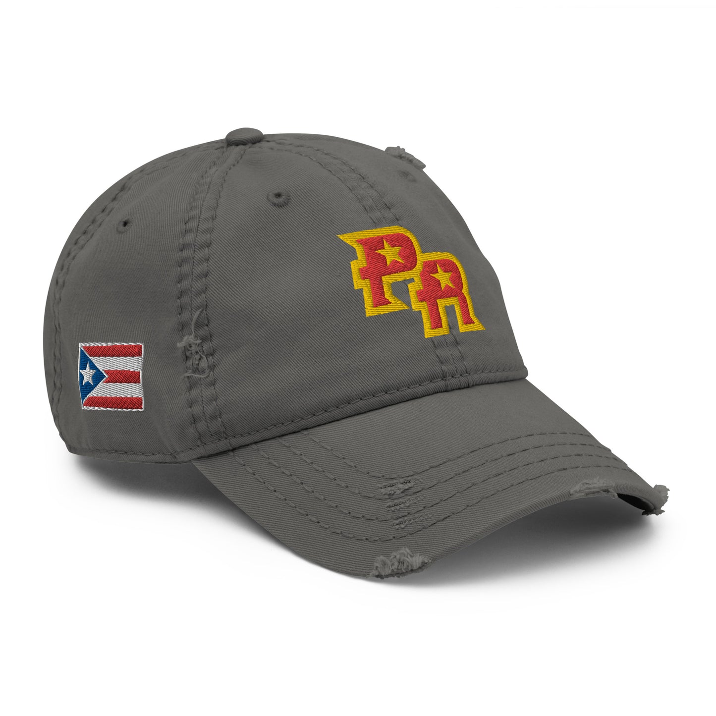 PR - RED & GLD (Distressed Dad Hat)