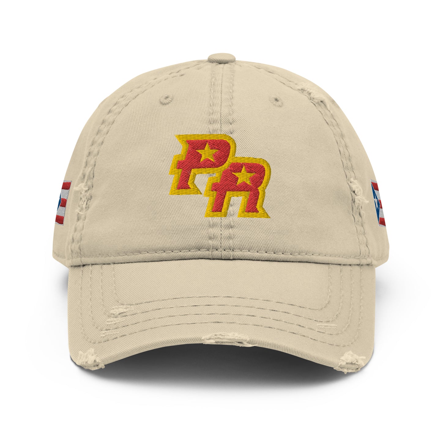 PR - RED & GLD (Distressed Dad Hat)