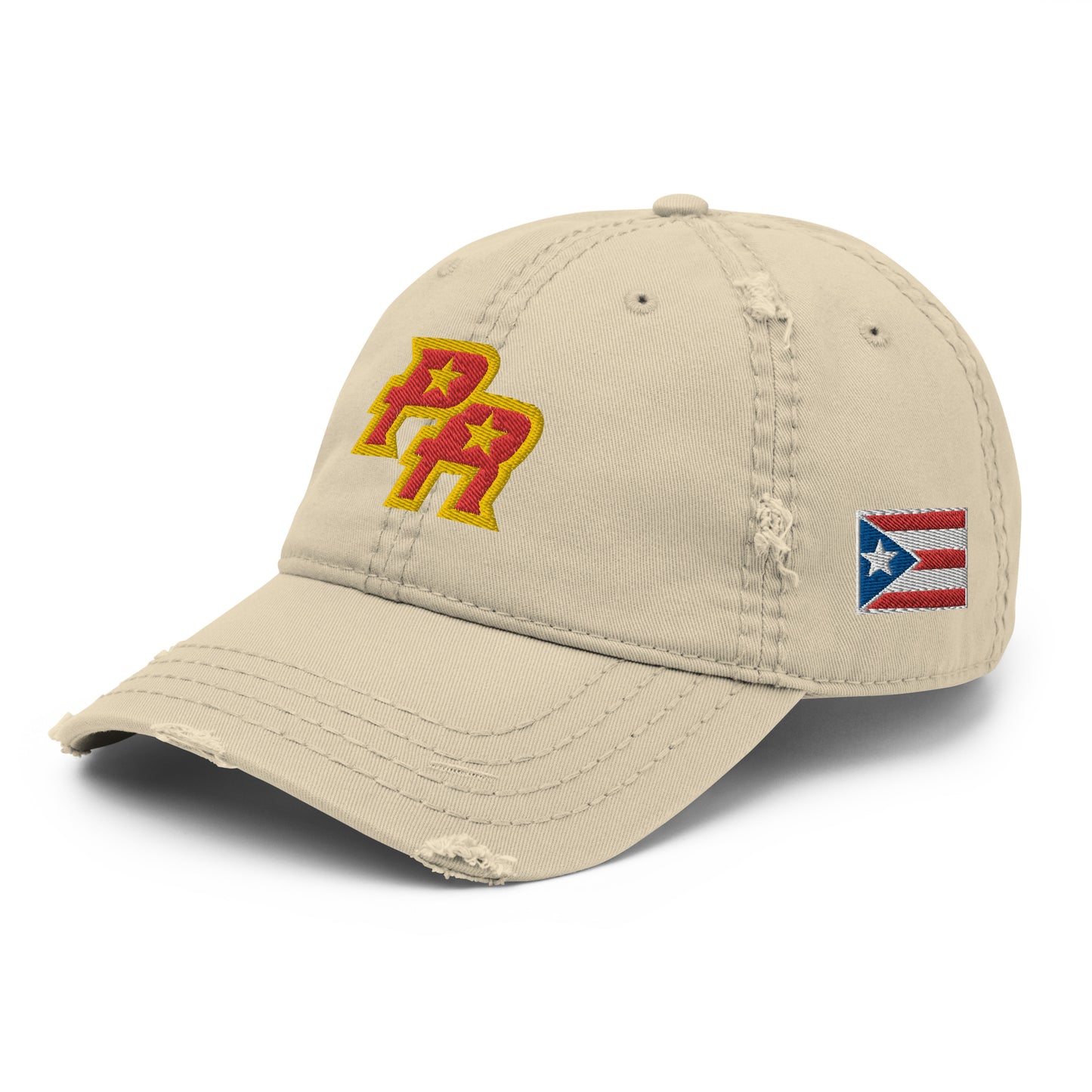 PR - RED & GLD (Distressed Dad Hat)