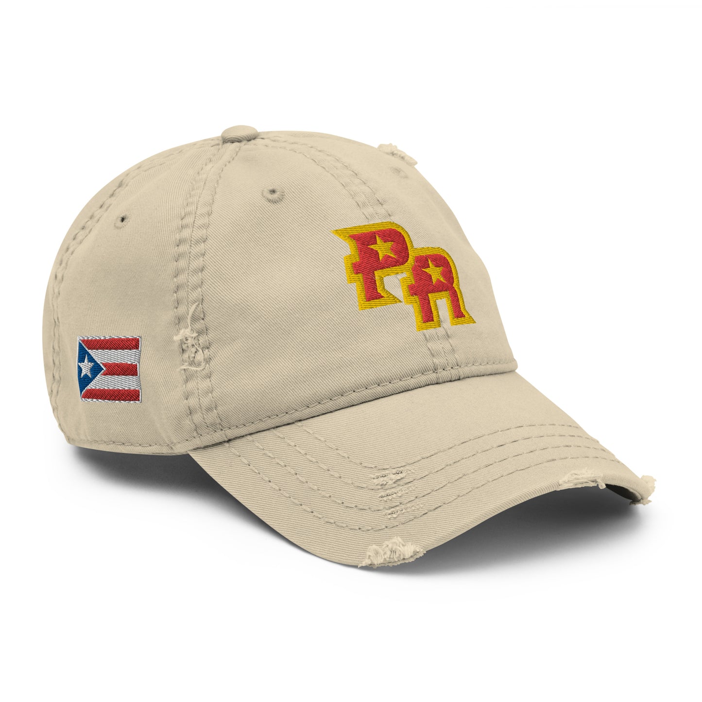 PR - RED & GLD (Distressed Dad Hat)