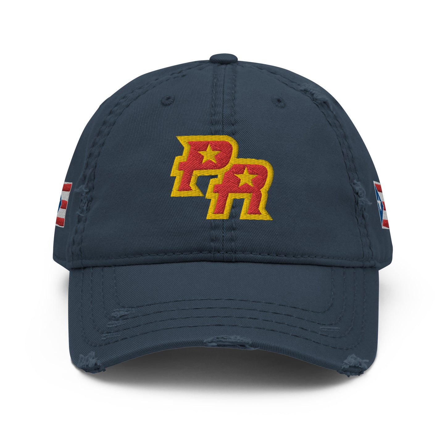 PR - RED & GLD (Distressed Dad Hat)