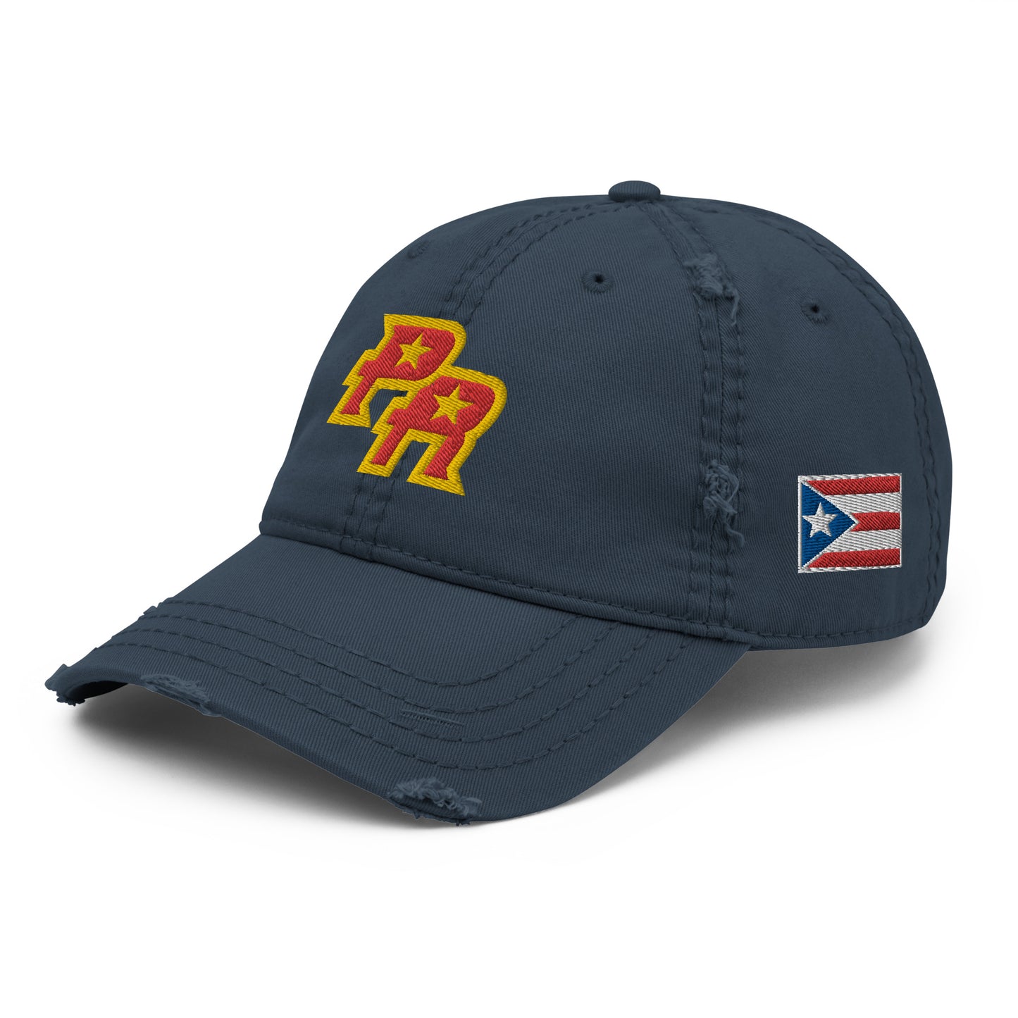 PR - RED & GLD (Distressed Dad Hat)
