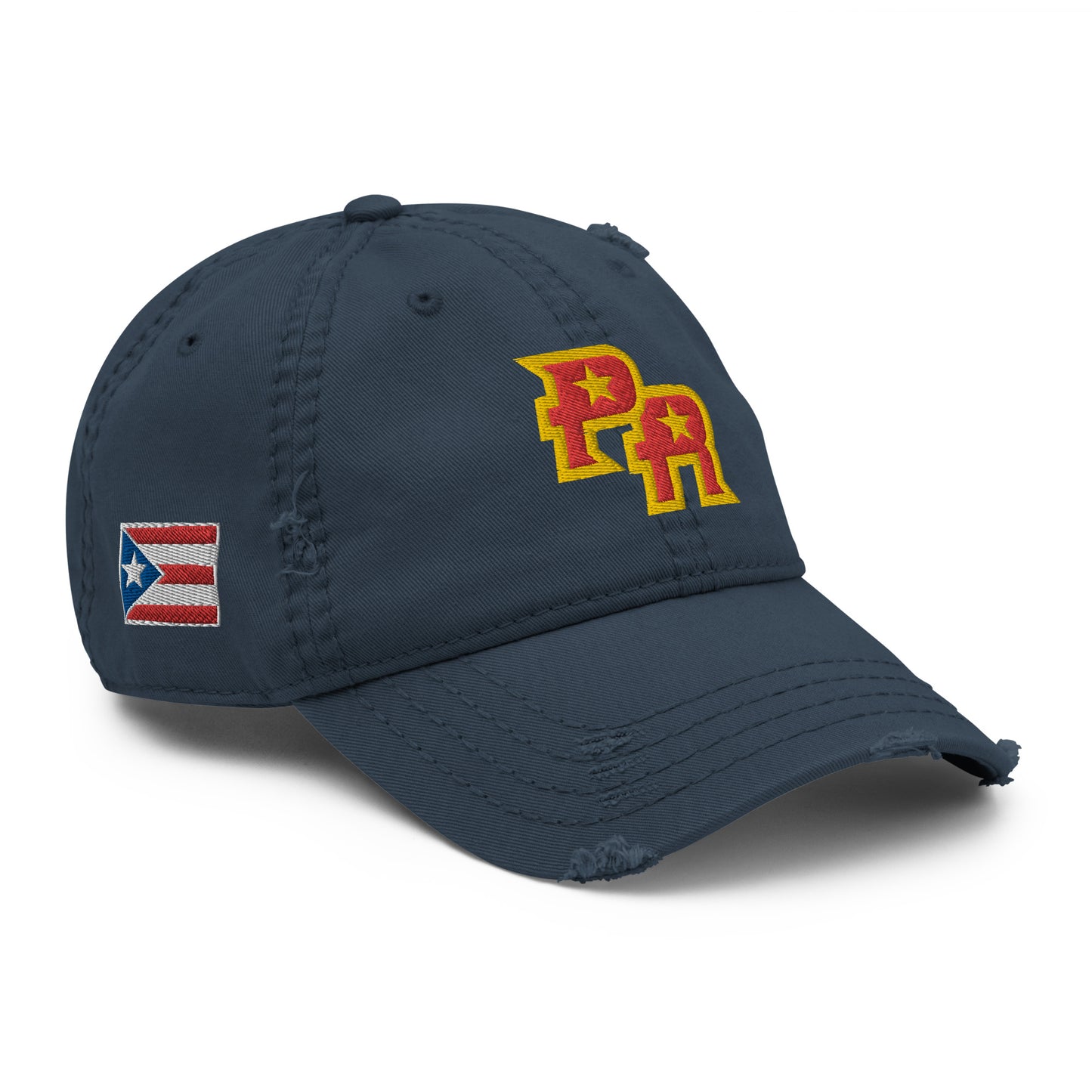 PR - RED & GLD (Distressed Dad Hat)