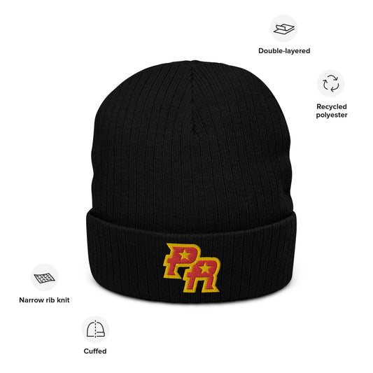 PR - RED & GLD (Ribbed knit beanie)