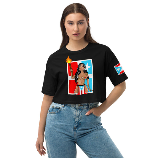 TAINO GODDESS (Loose Drop Shoulder Crop Top)